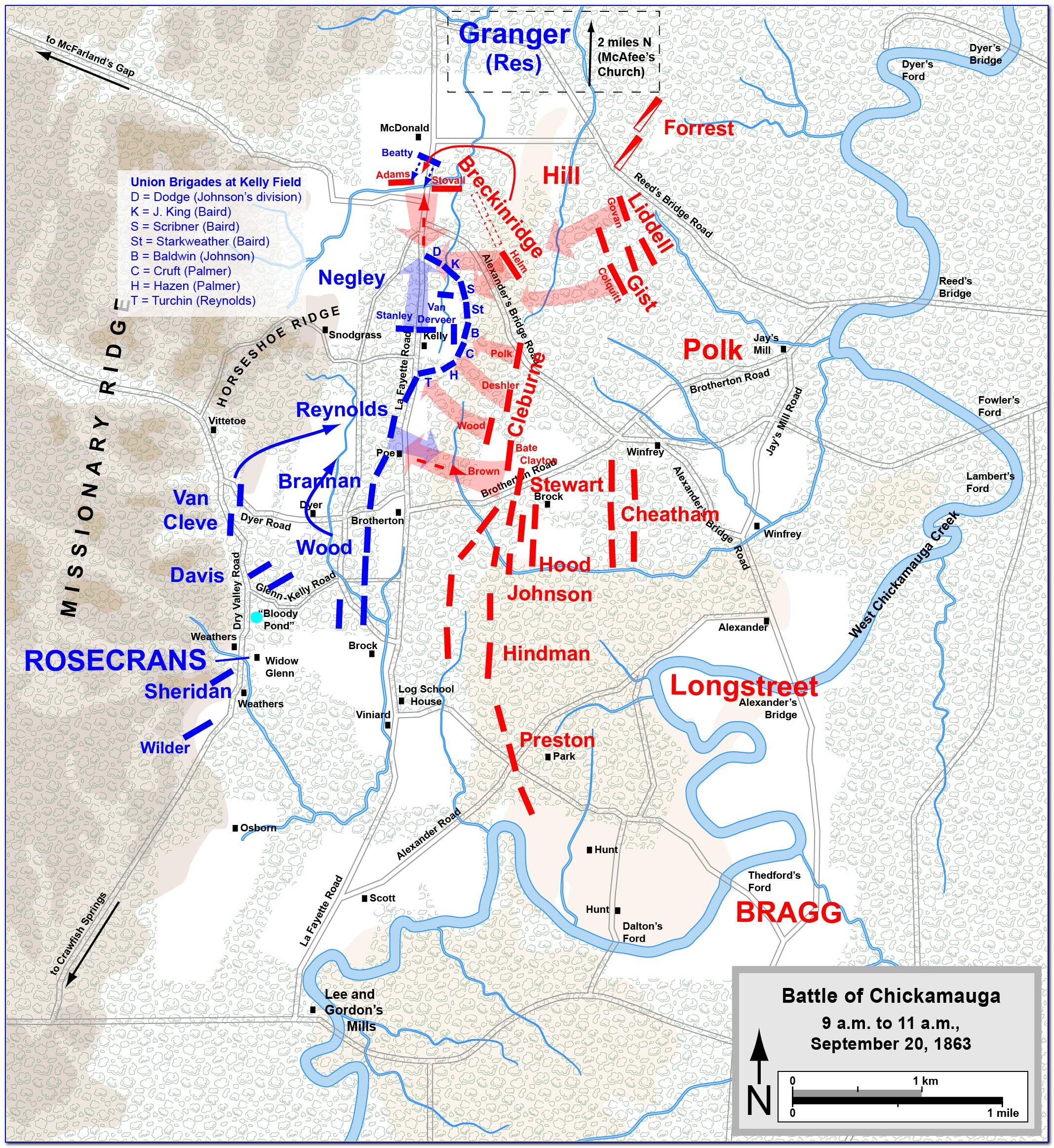Battle Of Chickamauga Map