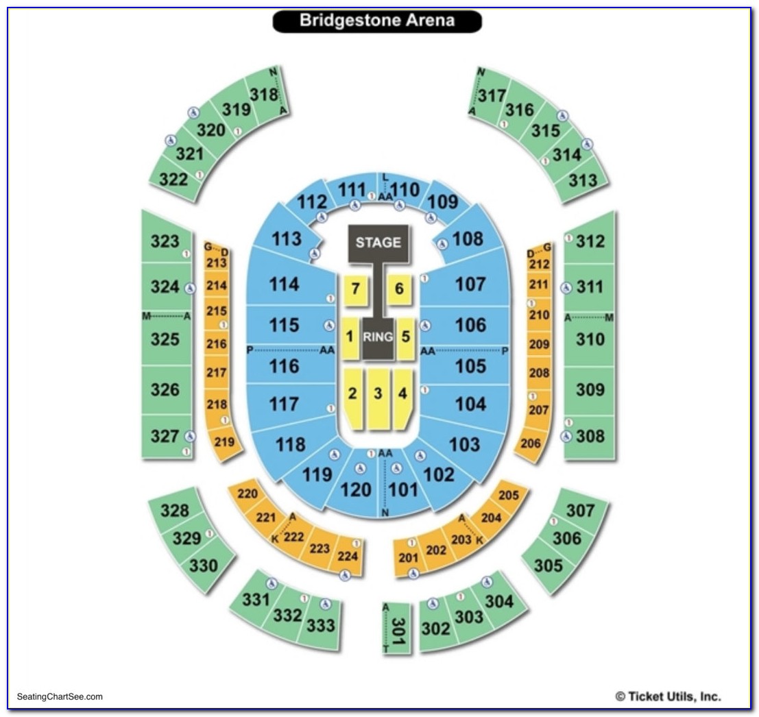 Bridgestone Arena Interactive Seat Map