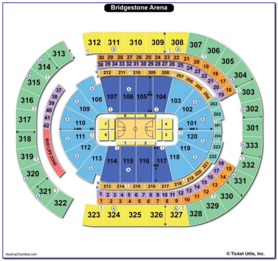 Bridgestone Arena Seat Map