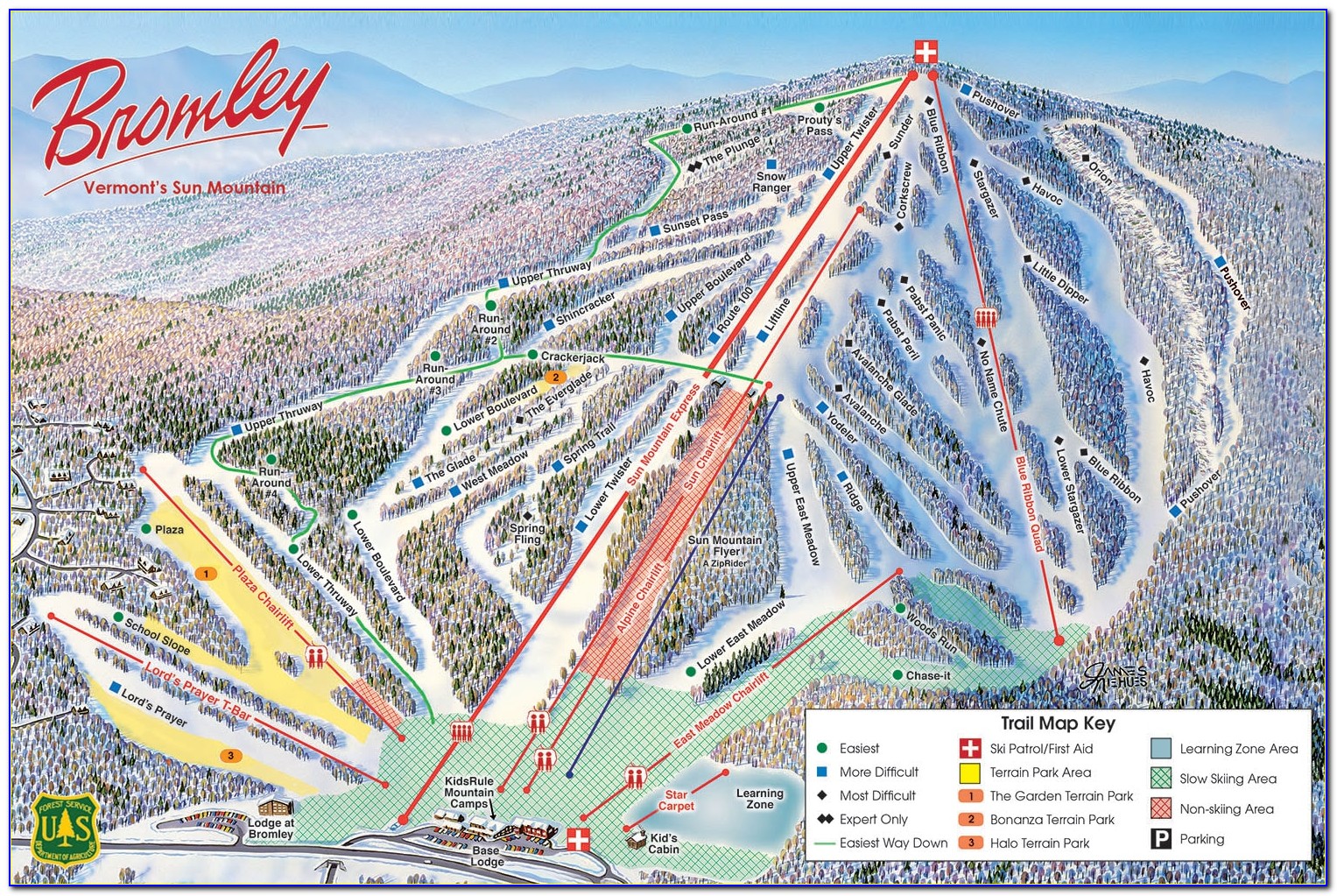 Bromley Mountain Hiking Trail Map
