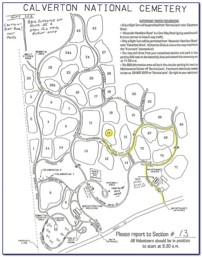 Calverton Cemetery Map