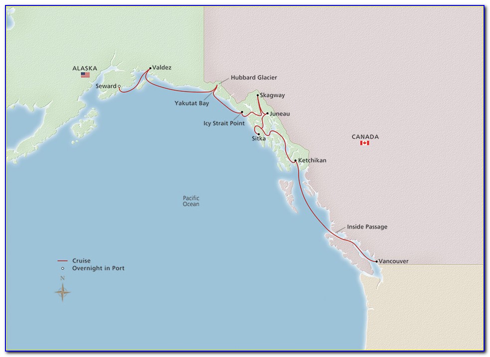 Celebrity Cruise Alaska Inside Passage Map