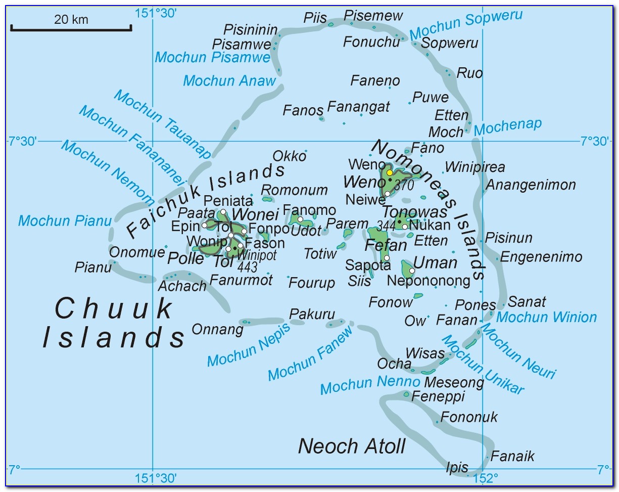 Chuuk Island Map