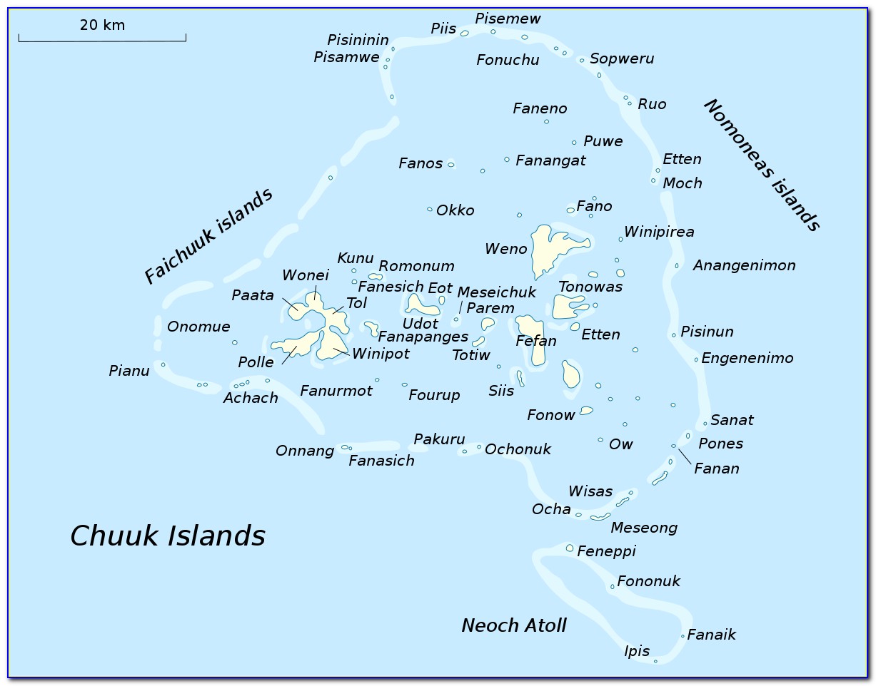 Chuuk Island World Map