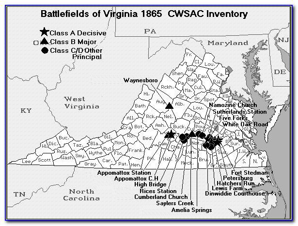 Civil War Battlefields West Virginia Map
