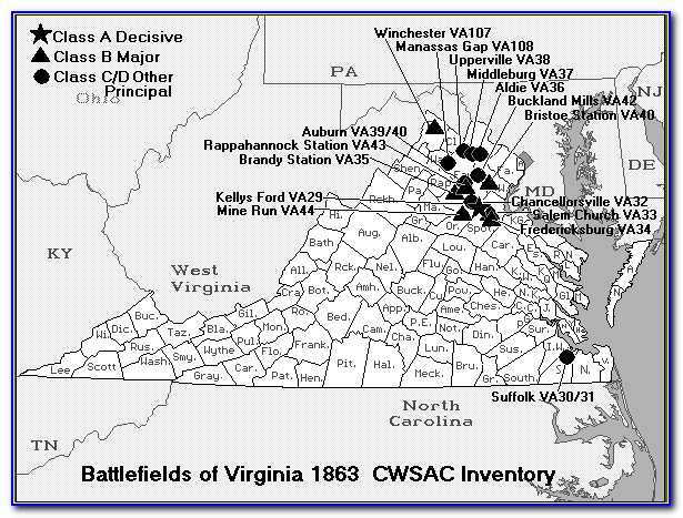 Civil War Map Virginia 1862