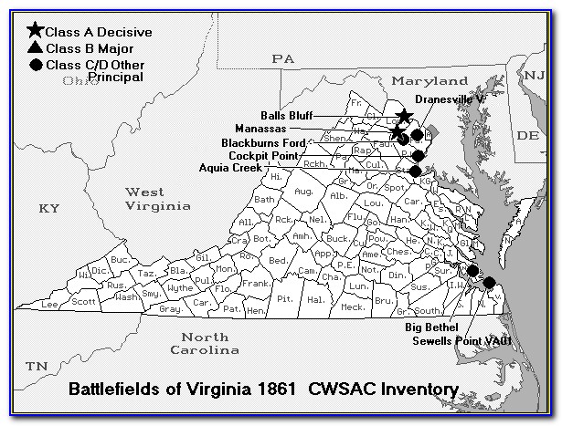Civil War Sites Virginia Map