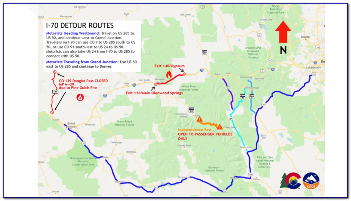 Colorado Road Closures Due To Fire Map
