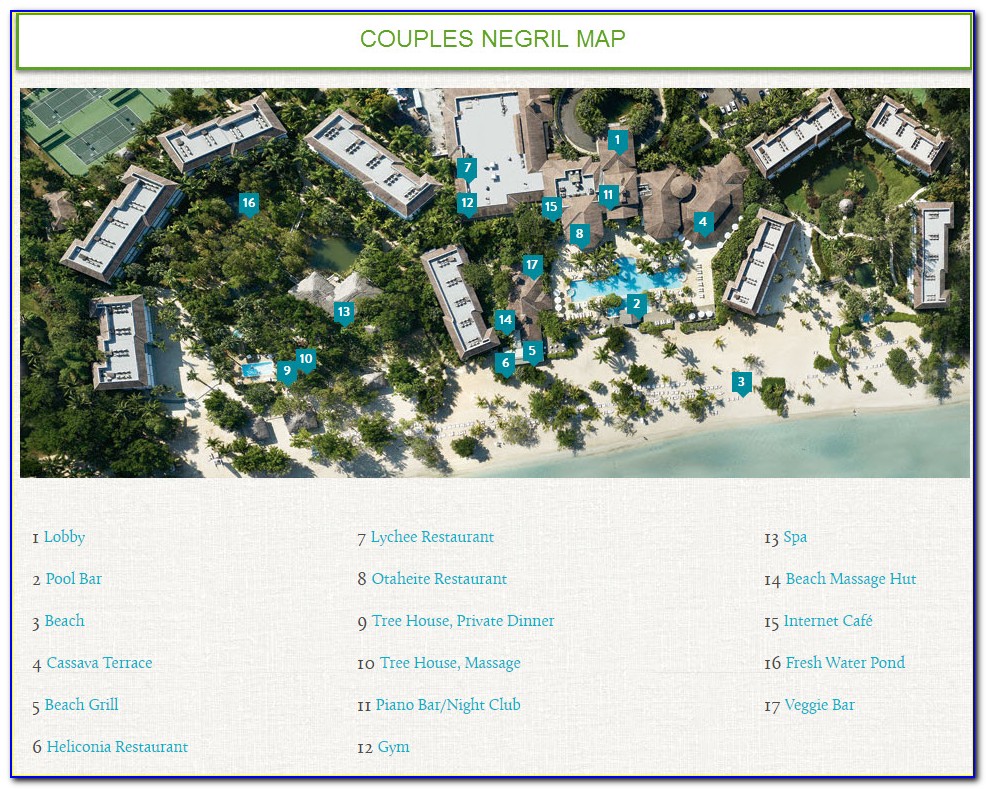 Couples Negril Map