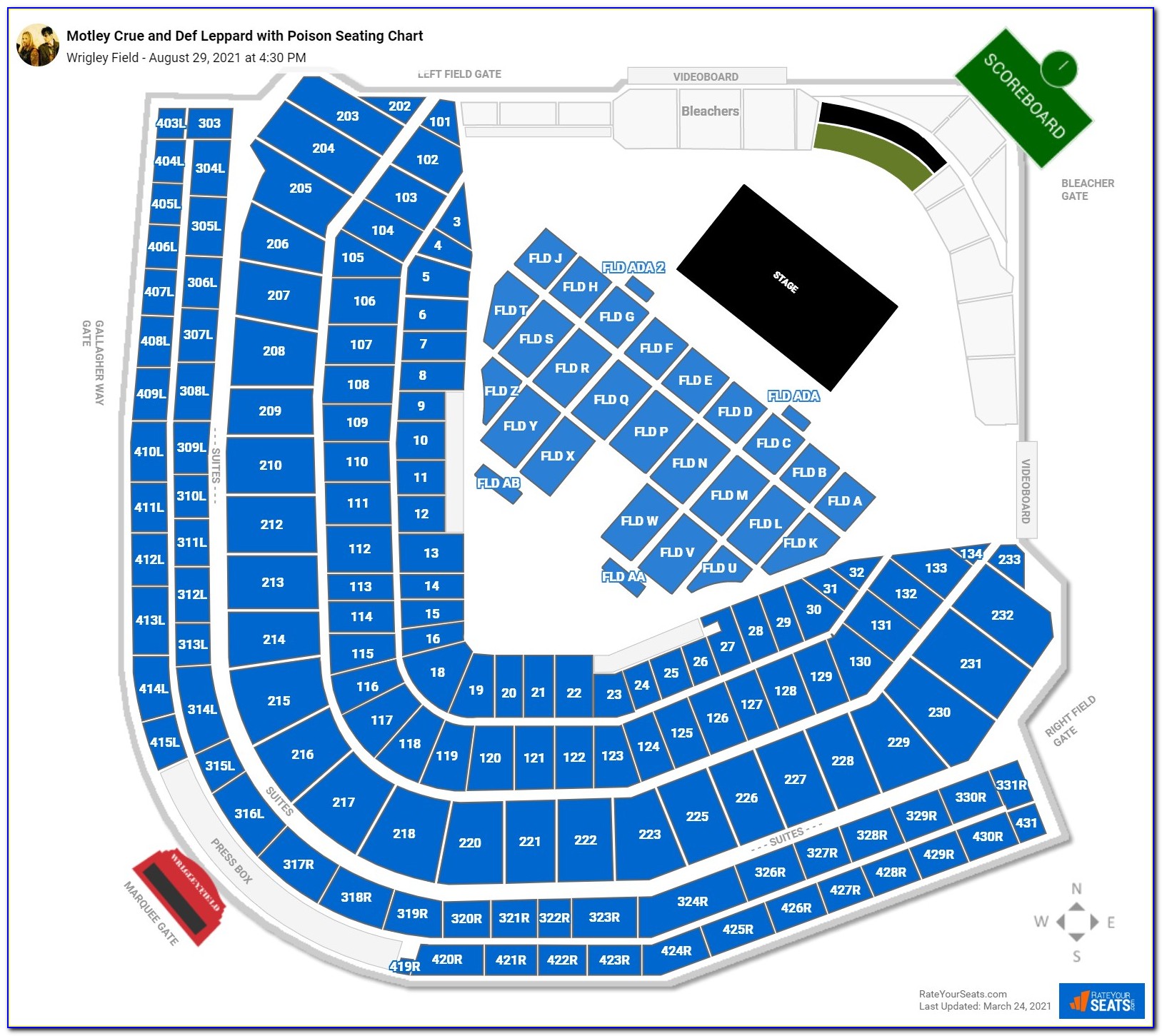 Cubs Stadium Seating Map
