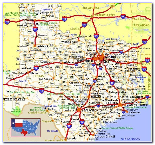 Driving Map Of South Texas