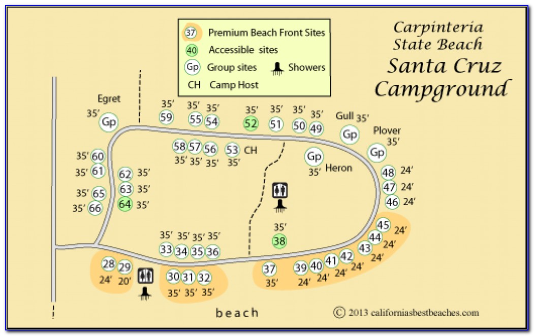 El Capitan Campground Map Santa Barbara
