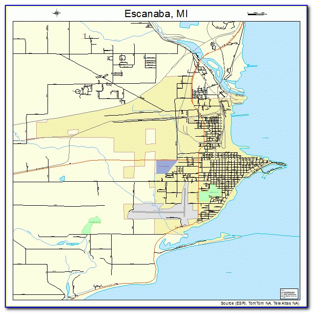 Escanaba Michigan Map