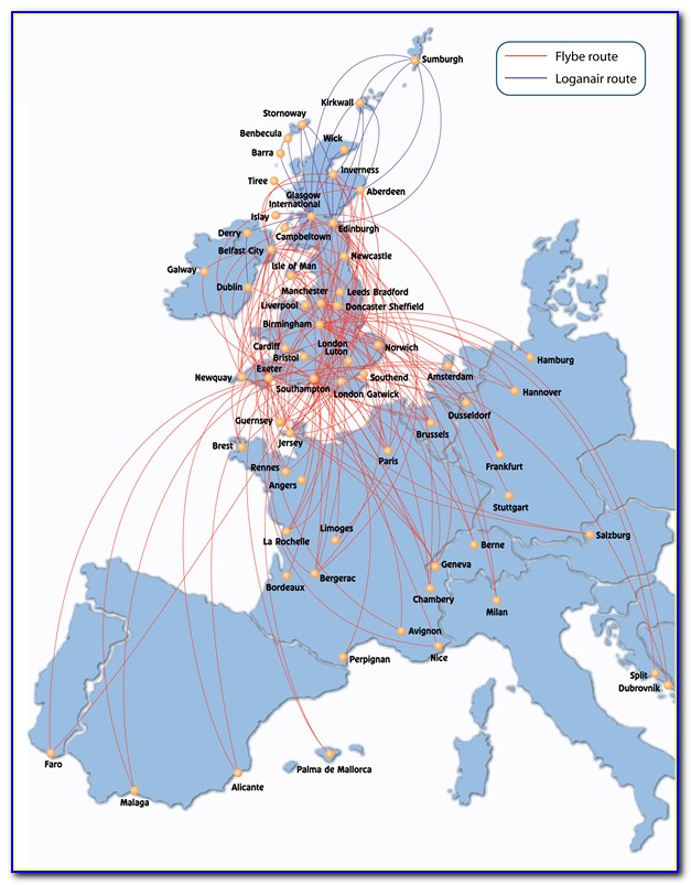 Flybe Route Map Uk