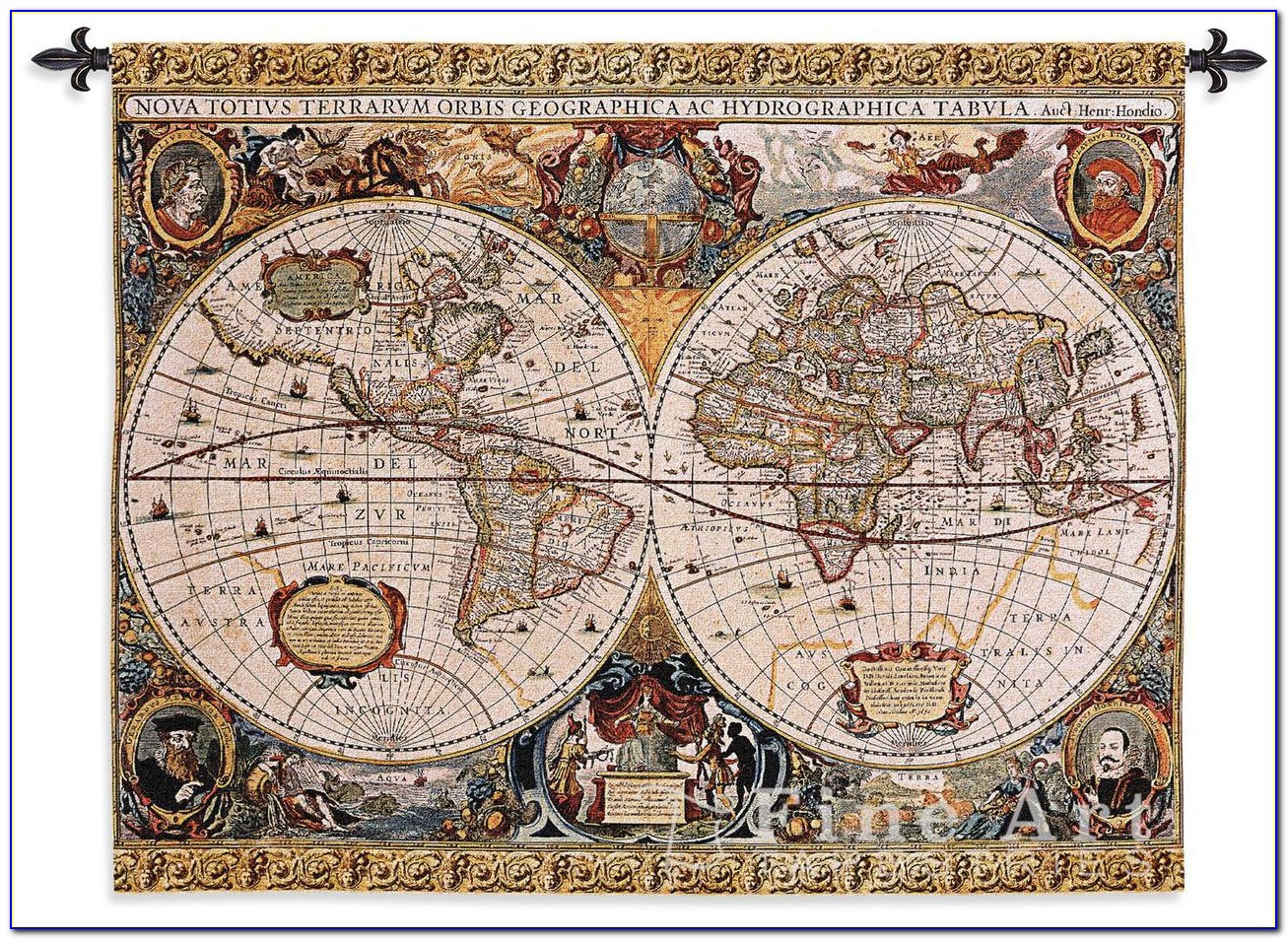 Globe Map Wall Tapestry