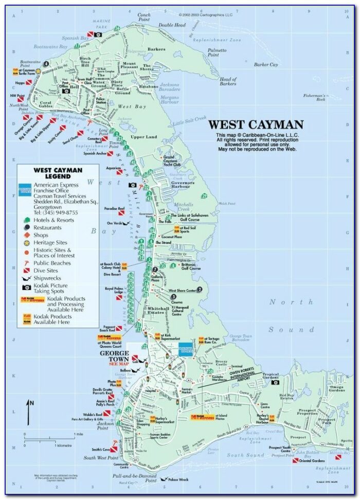 Grand Cayman Seven Mile Beach Hotels Map