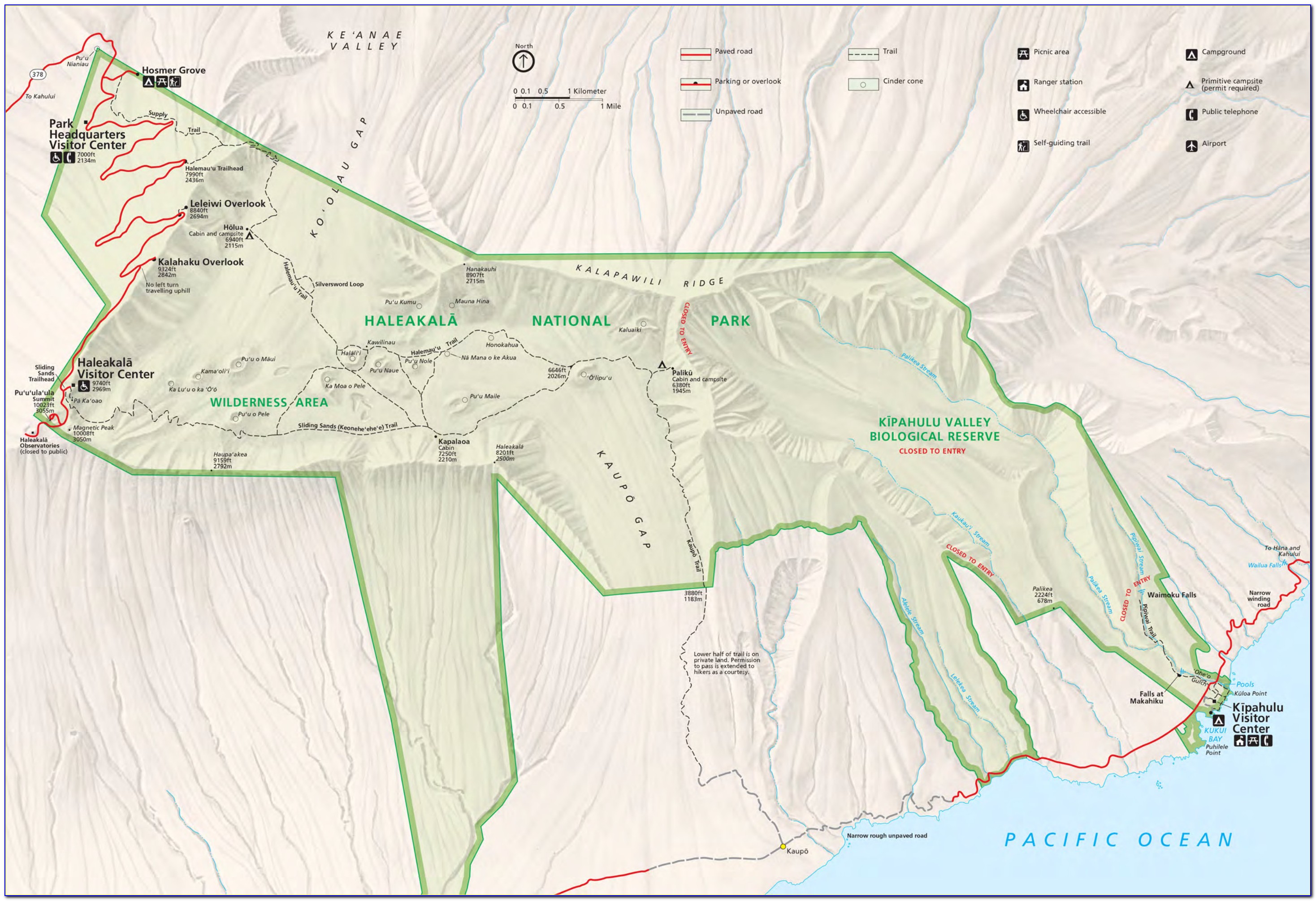 Haleakala Hiking Map