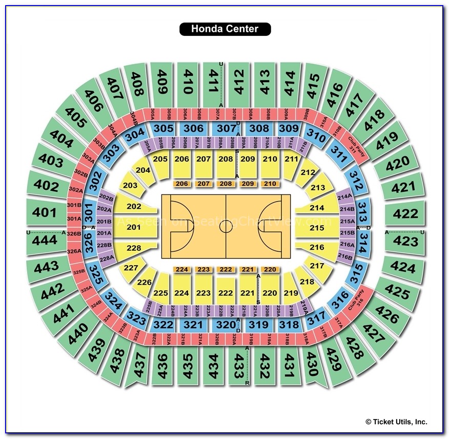 Honda Center Seating Map