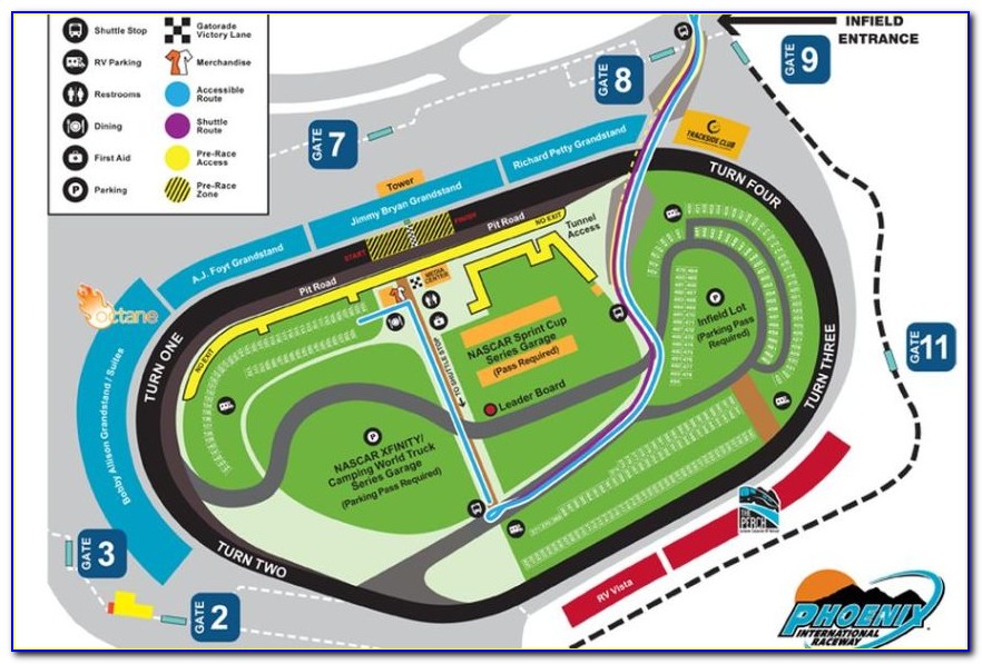 Ism Raceway Section Map