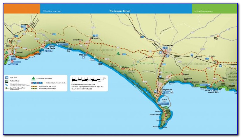 Jurassic Coast Beaches Map