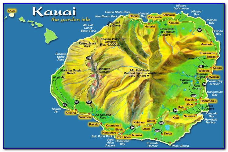 Kauai Map Attractions