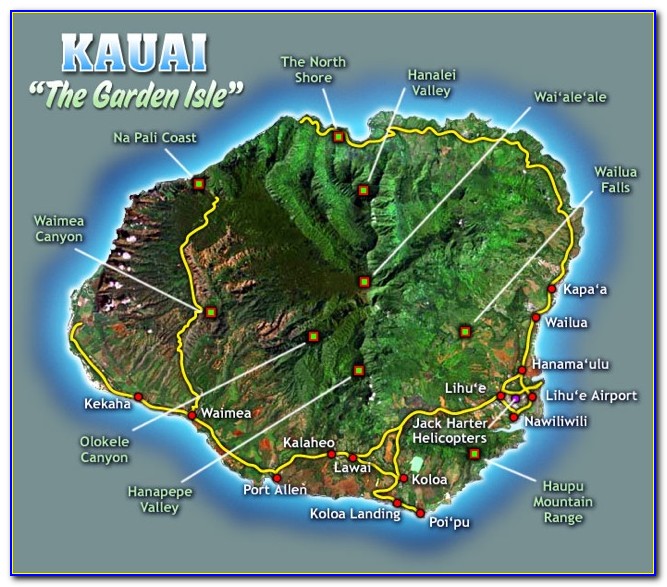 Kauai Waterfall Hikes Map