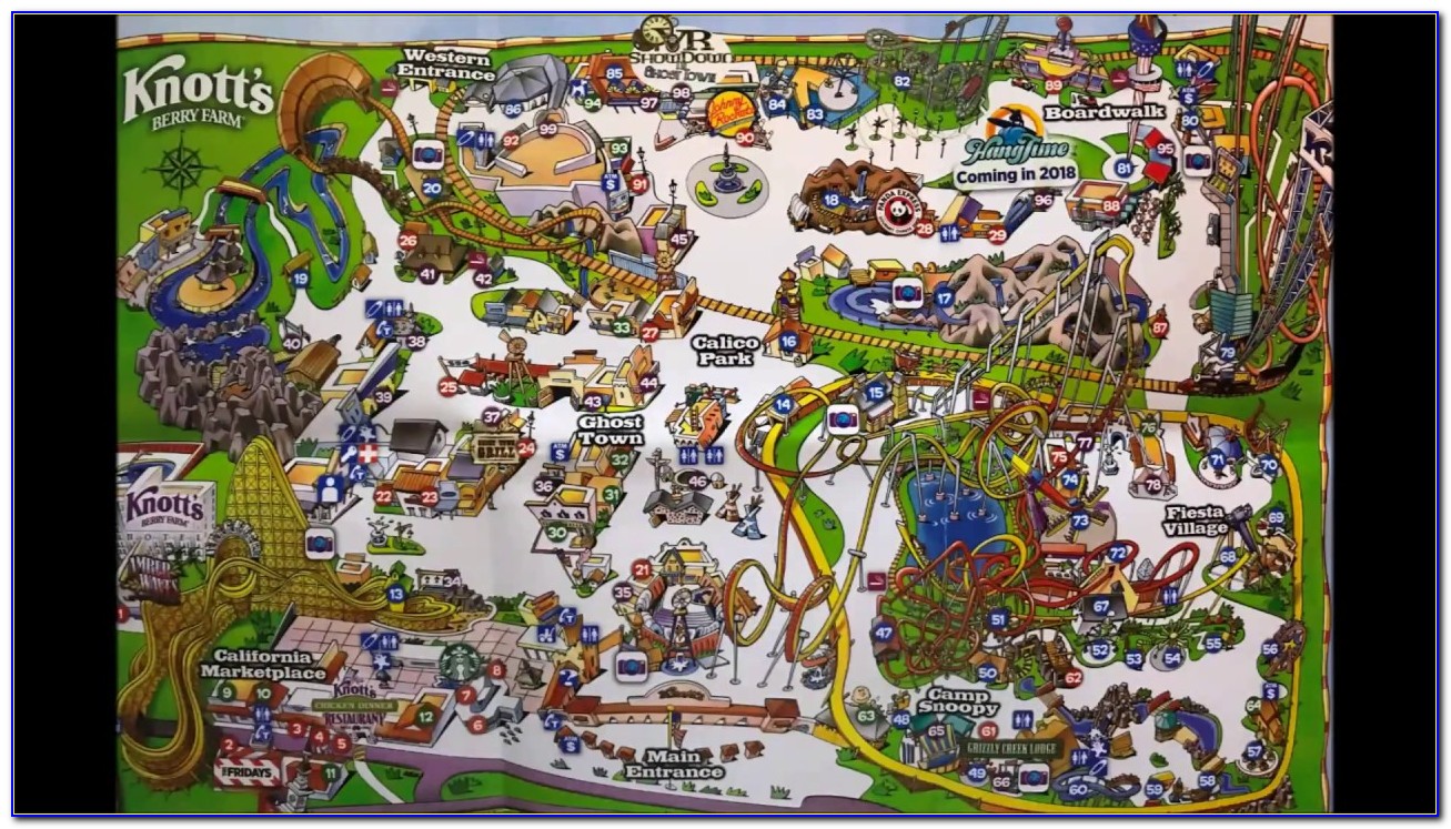 Knott's Berry Farm Theme Park Map