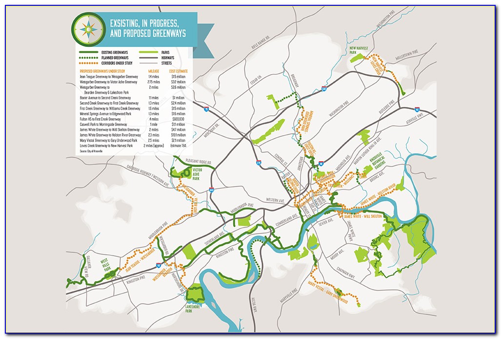 Knoxville Greenway Map