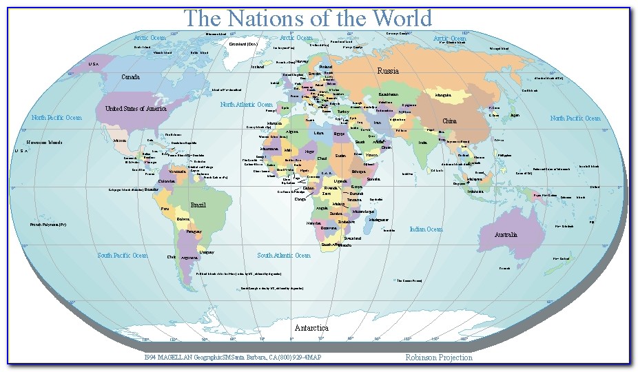 Large Printable World Map Blank
