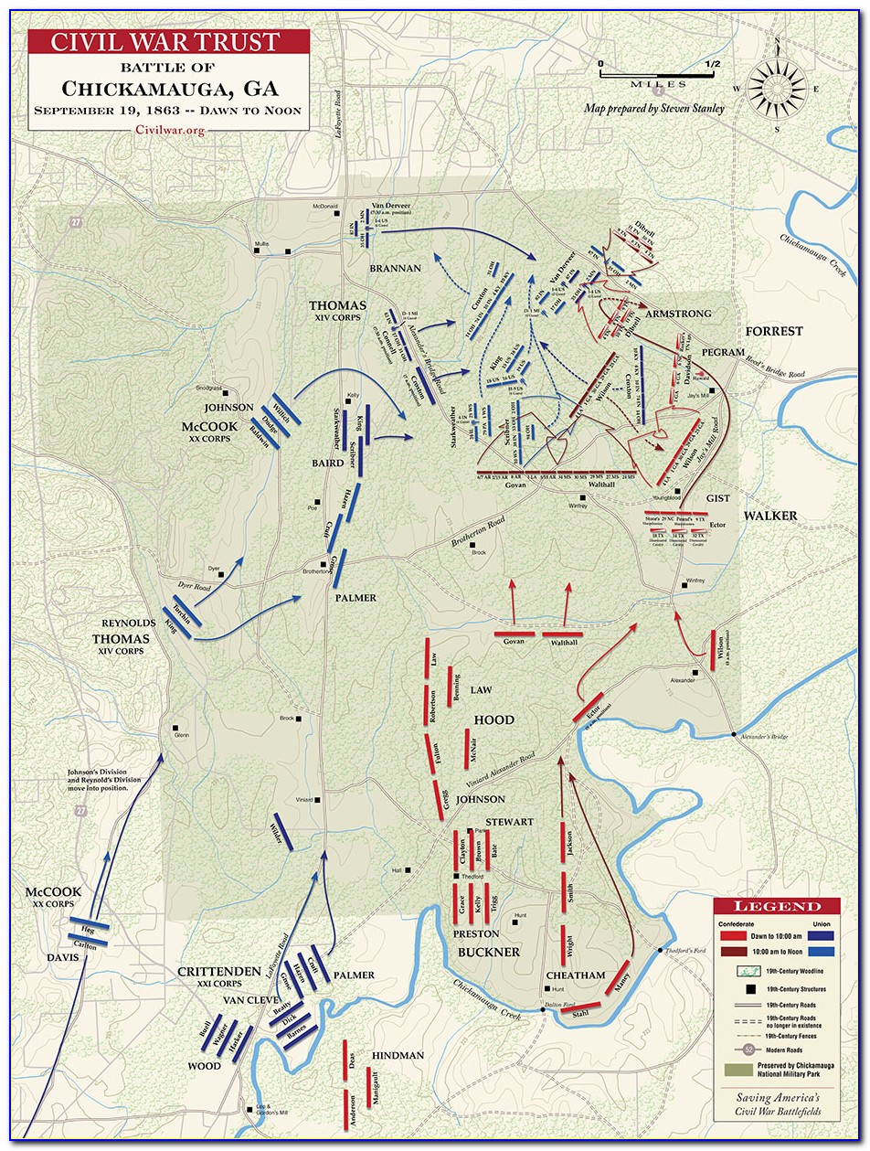 Location Battle Of Chickamauga Map