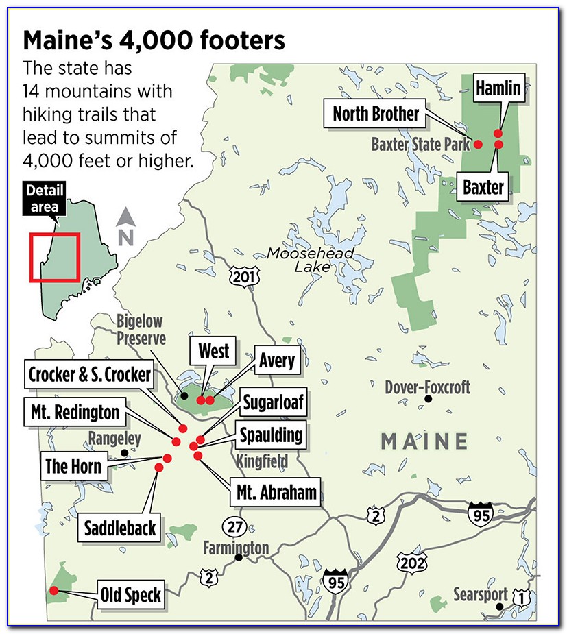 Maine 4000 Footers Map