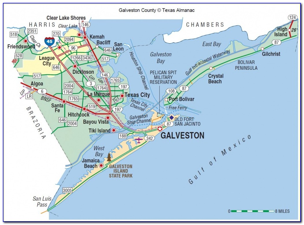 Map Of Galveston Hotels On The Seawall
