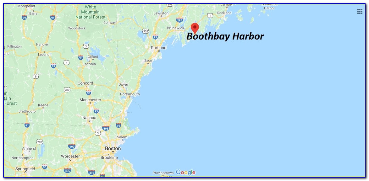 Map Of Maine Showing Boothbay Harbor