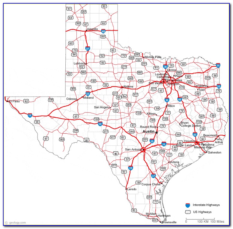 Map Of Texas Driving Directions