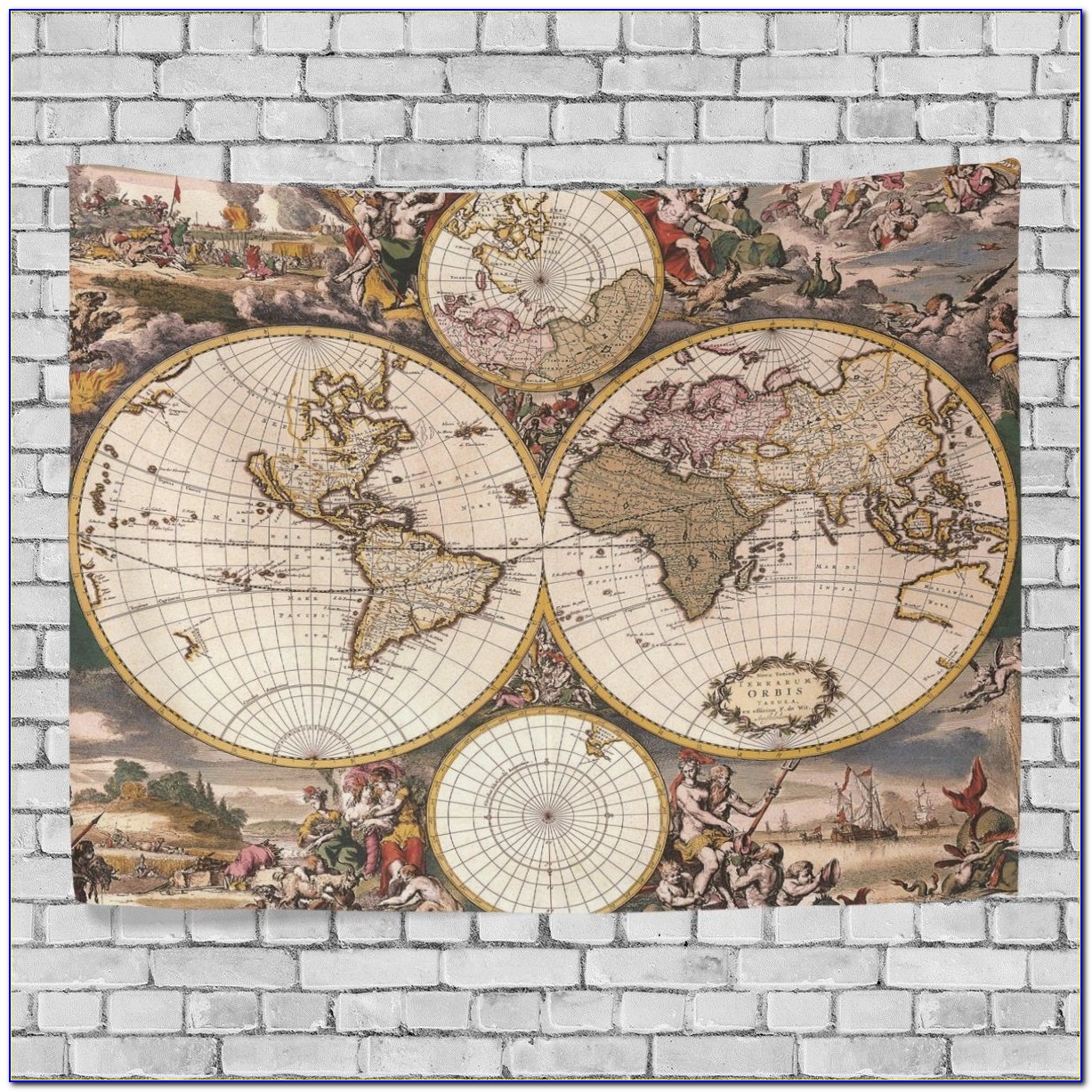 Map Tapestry Wall Decor