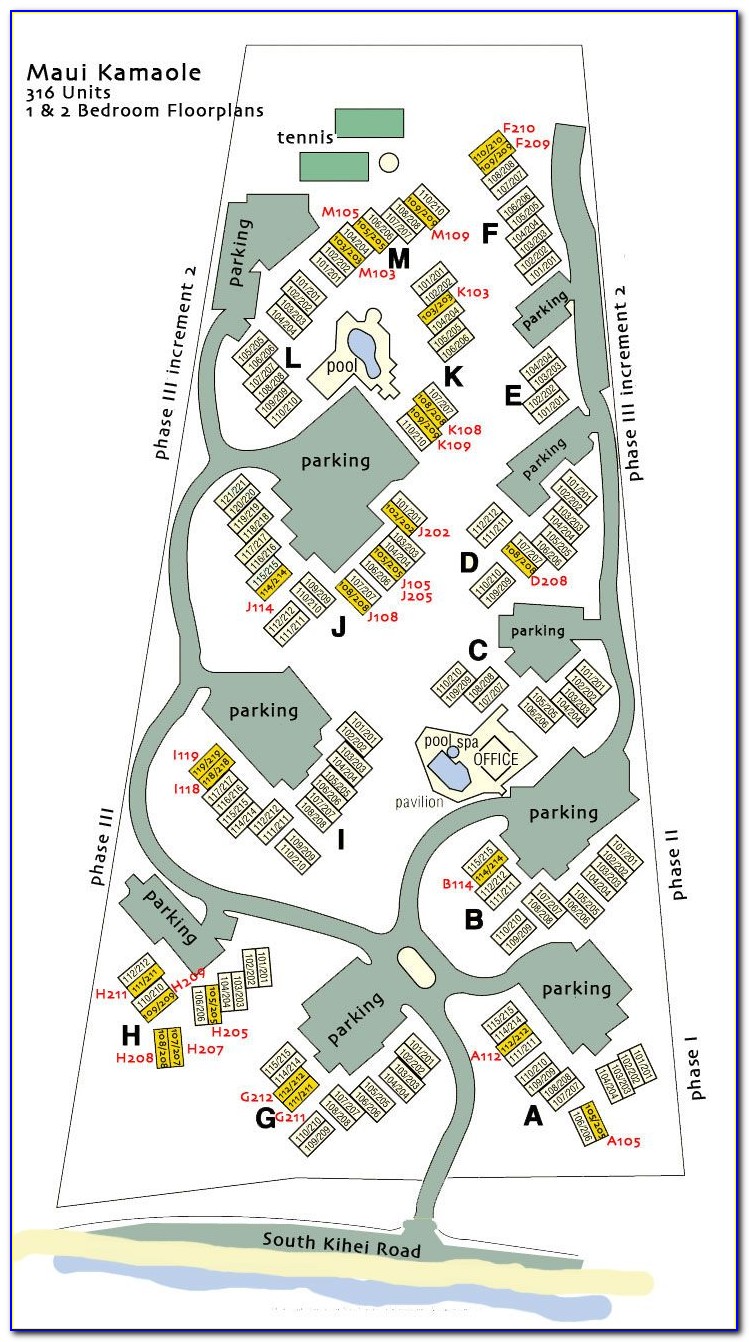 Maui Kamaole Map Of Property