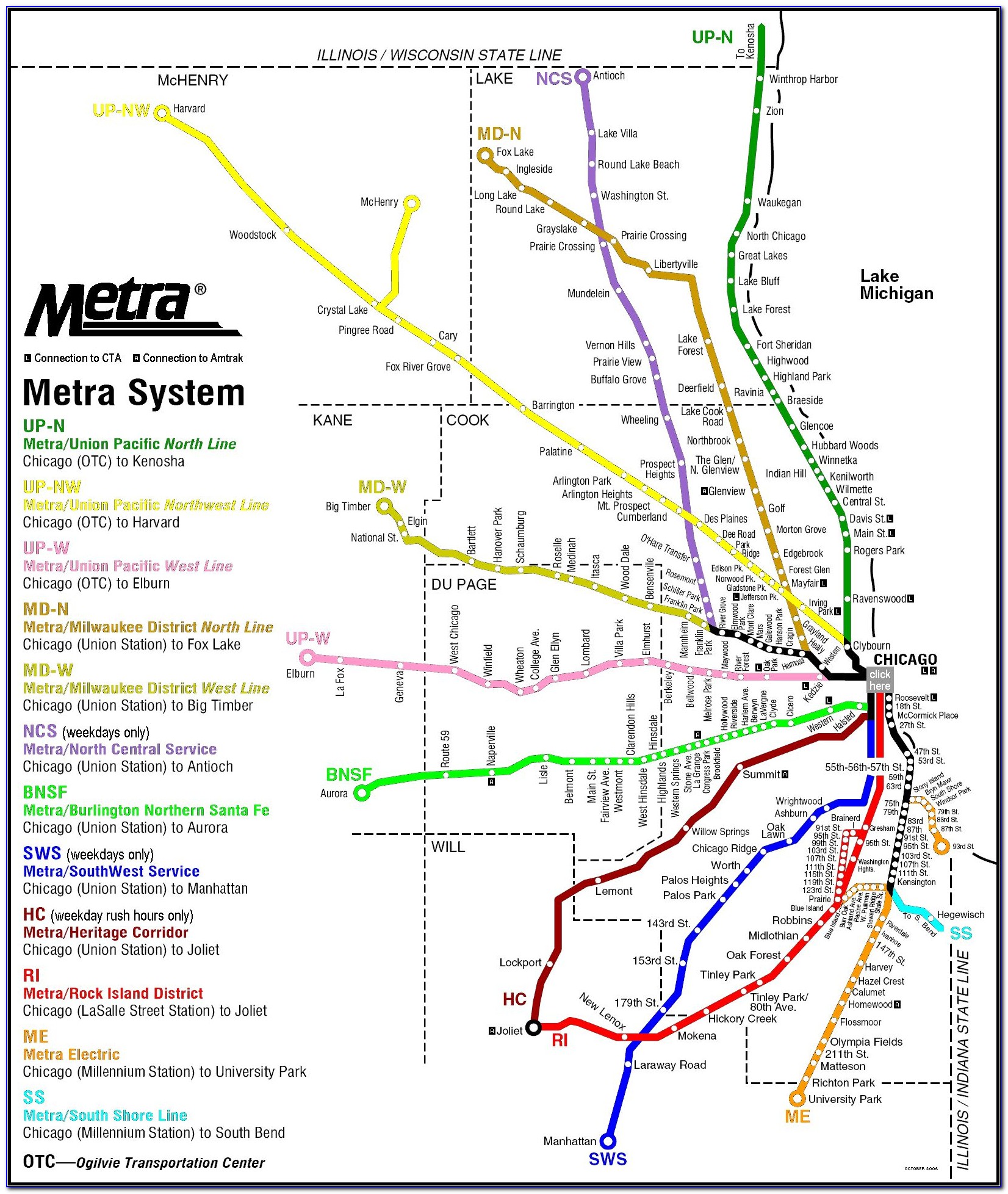 Metra Train Schedule Chicago Map