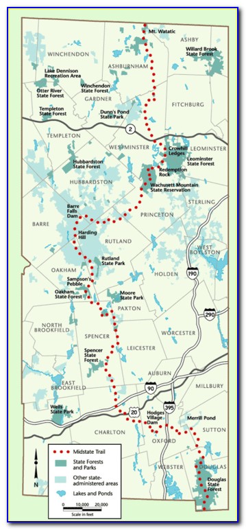 Mid State Trail Map Massachusetts