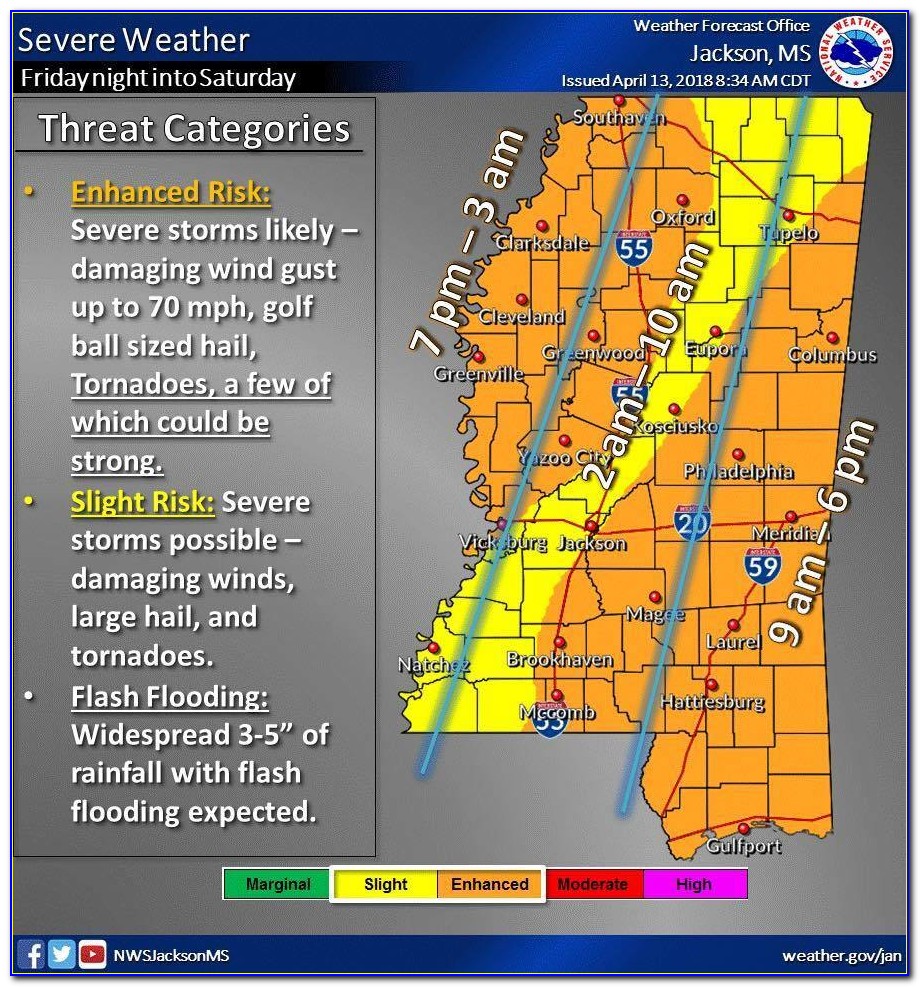 Mississippi Weather Warnings Map