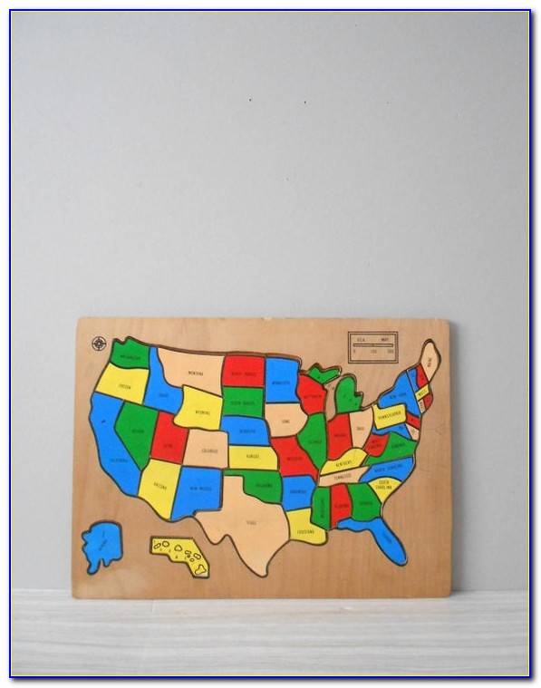 Montessori Usa Wooden Puzzle Map