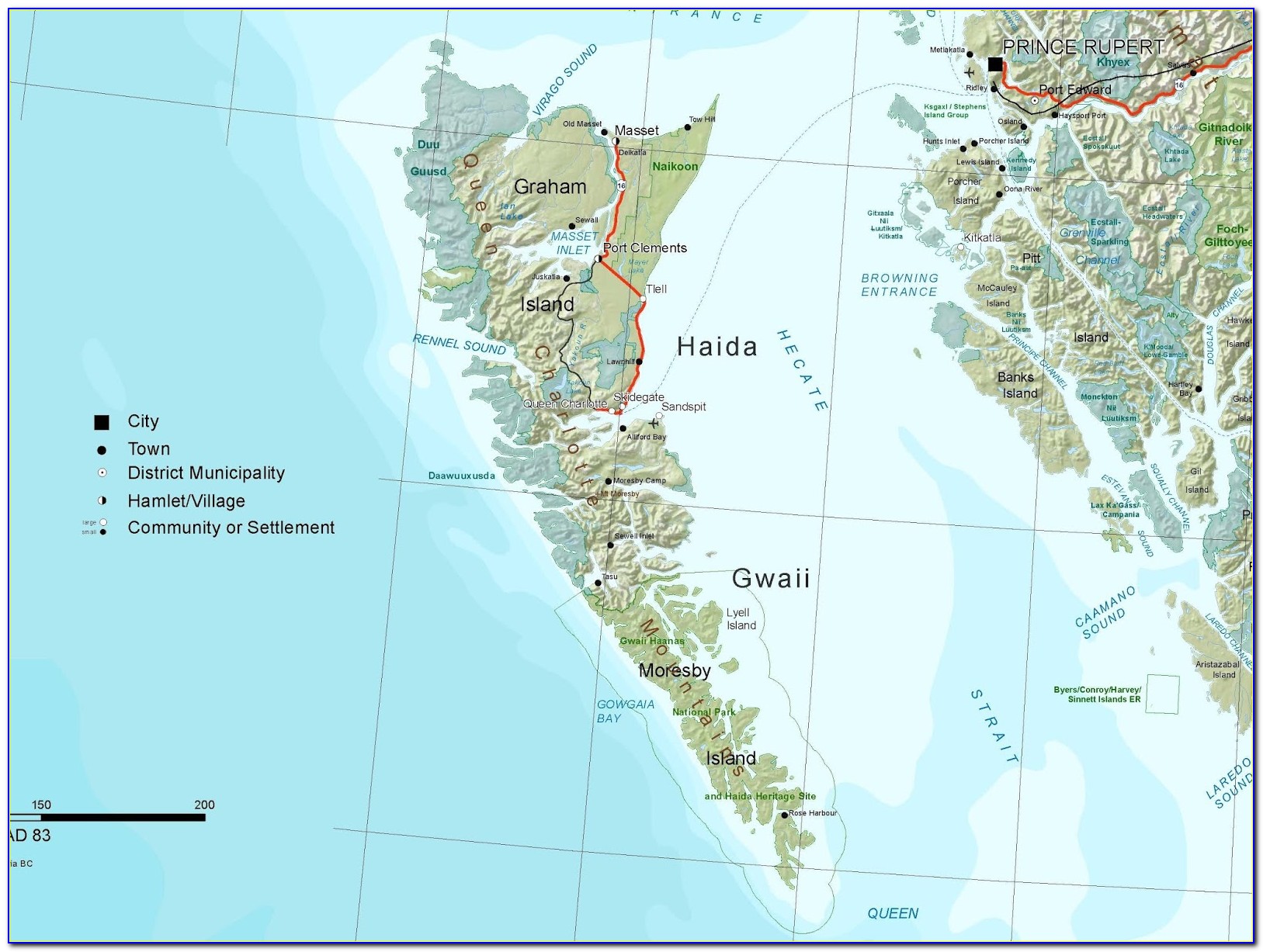 Moresby Island Haida Gwaii Map