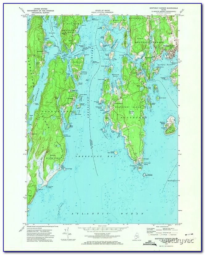 Nautical Map Boothbay Harbor Maine