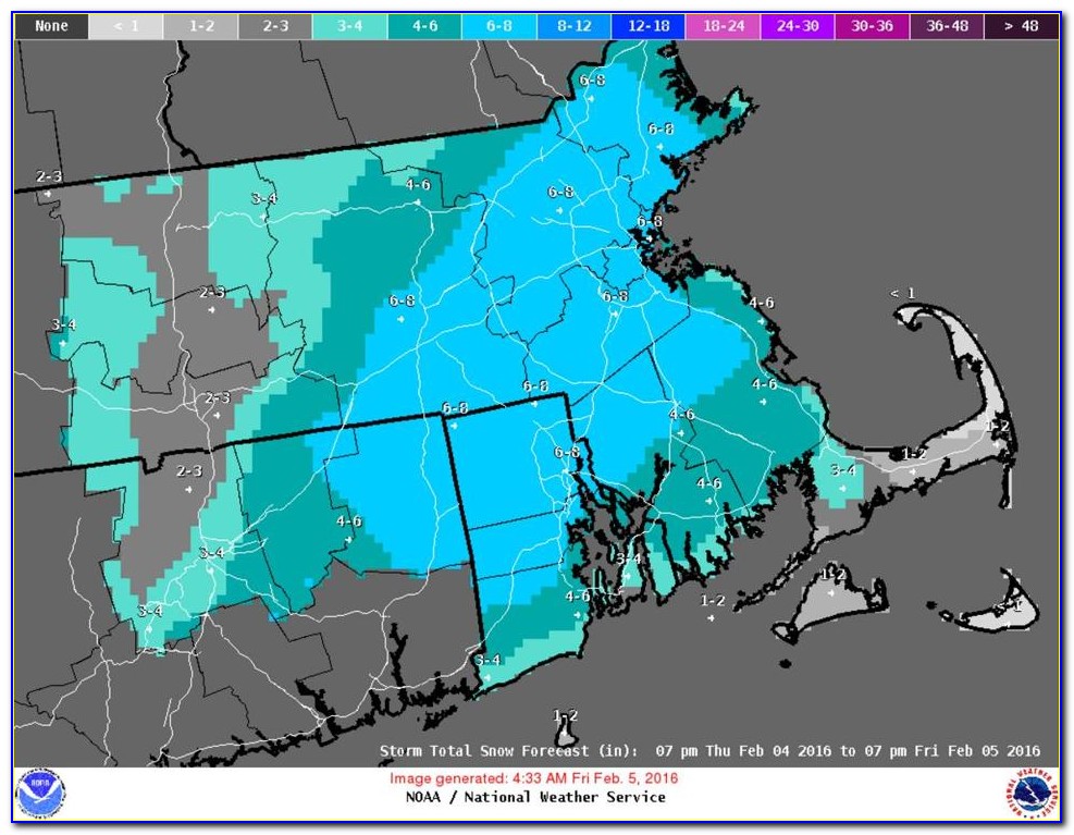 Noaa Snow Forecast Map Boston