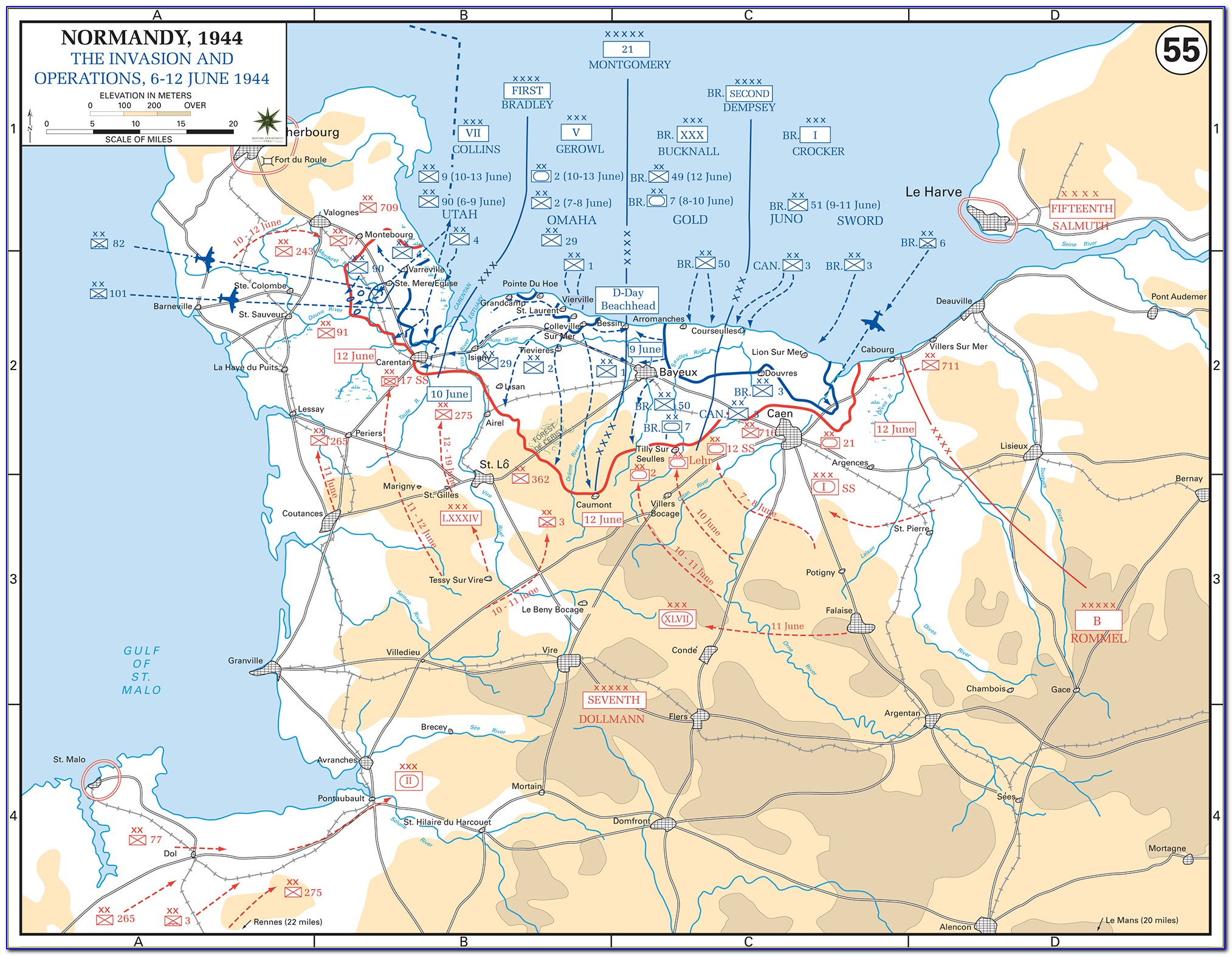 Normandy Landing Sites Map
