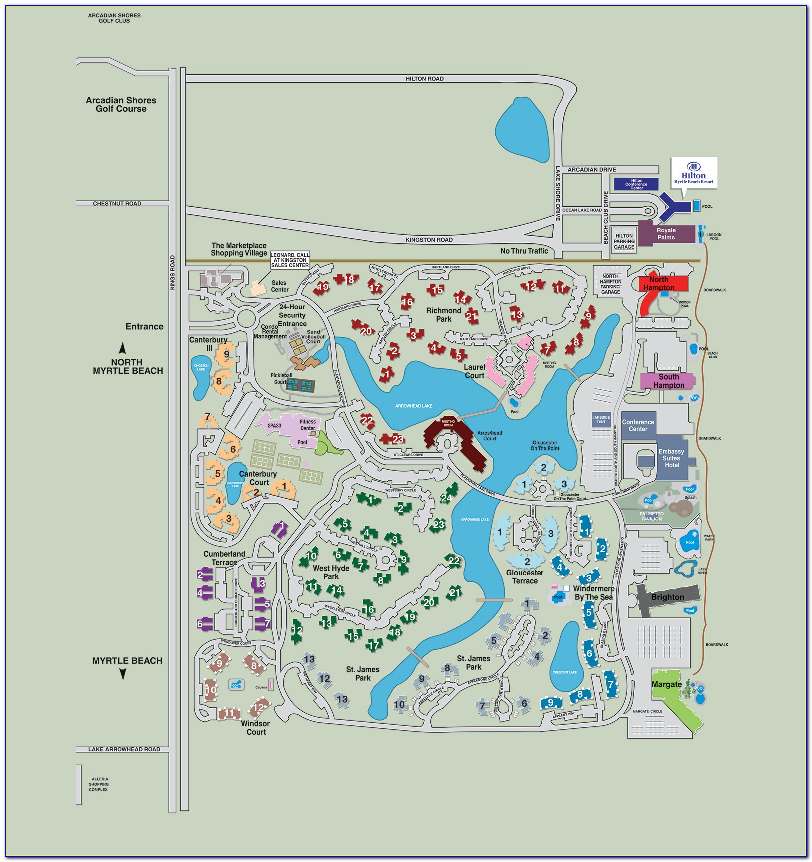 North Beach Plantation Resort Map