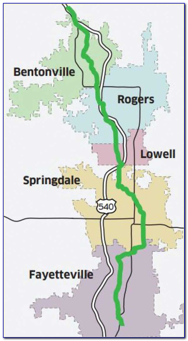 Northwest Arkansas Razorback Greenway Map