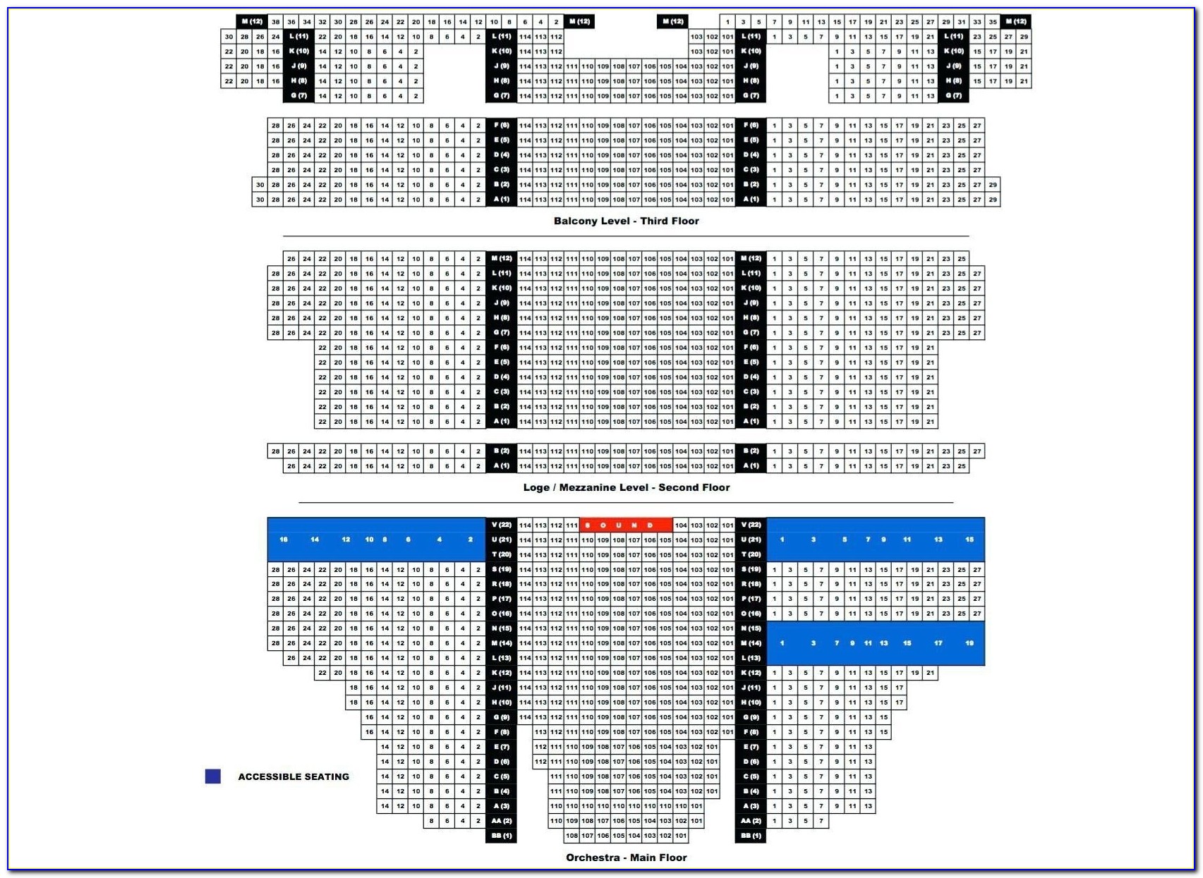 Orpheum Theater Seat Map