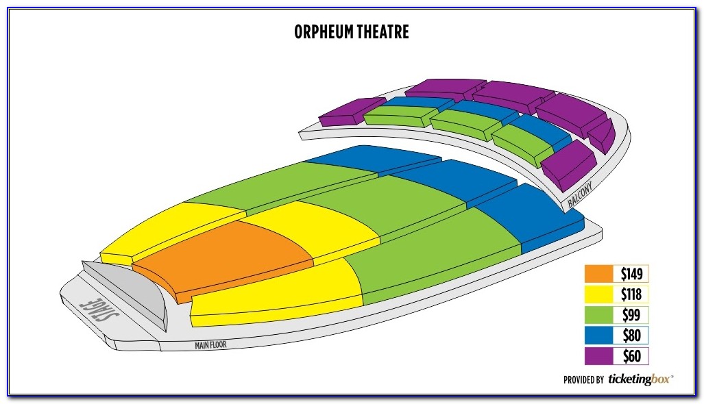 Orpheum Theatre Vancouver Seating Map