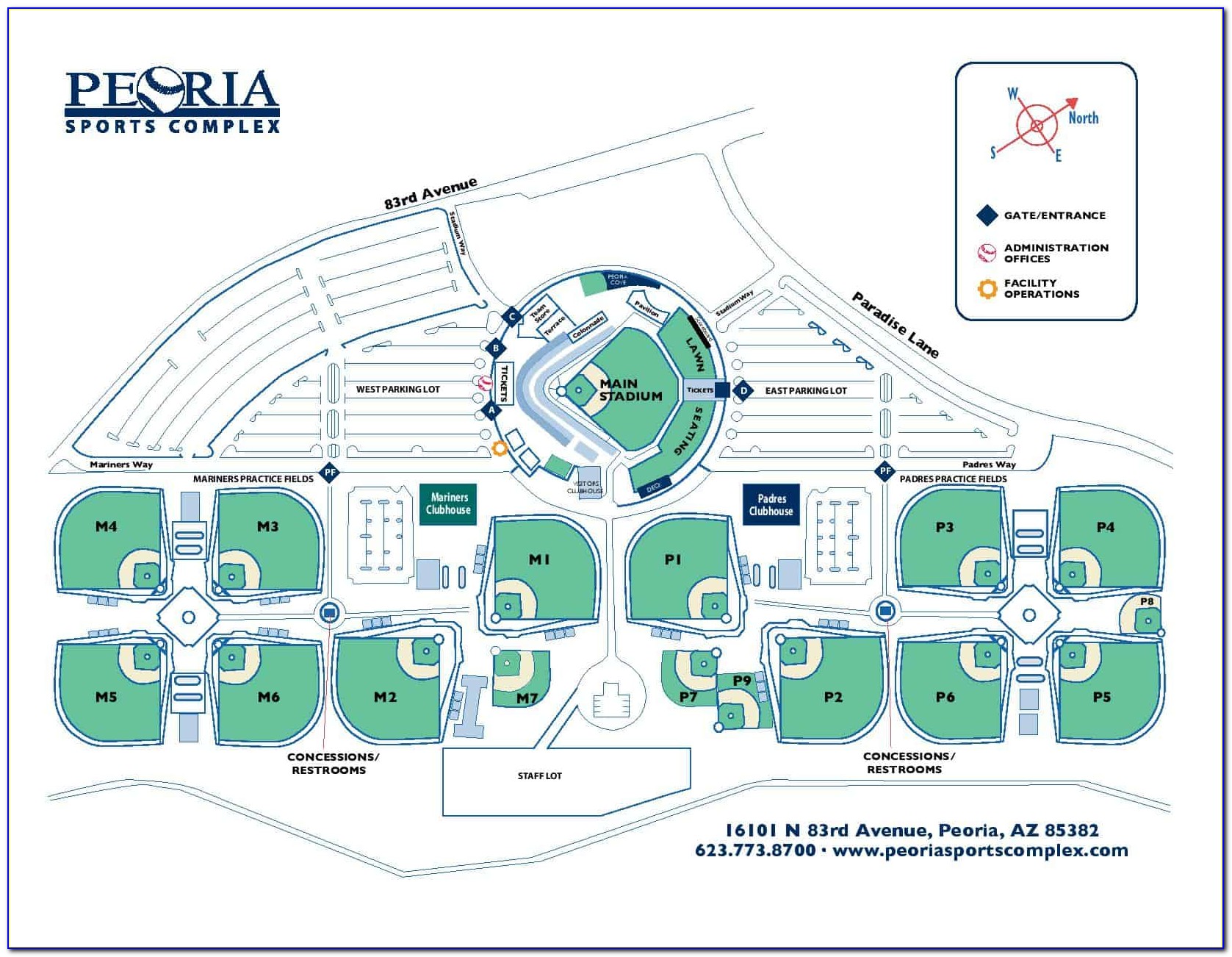 Peoria Sports Complex Map