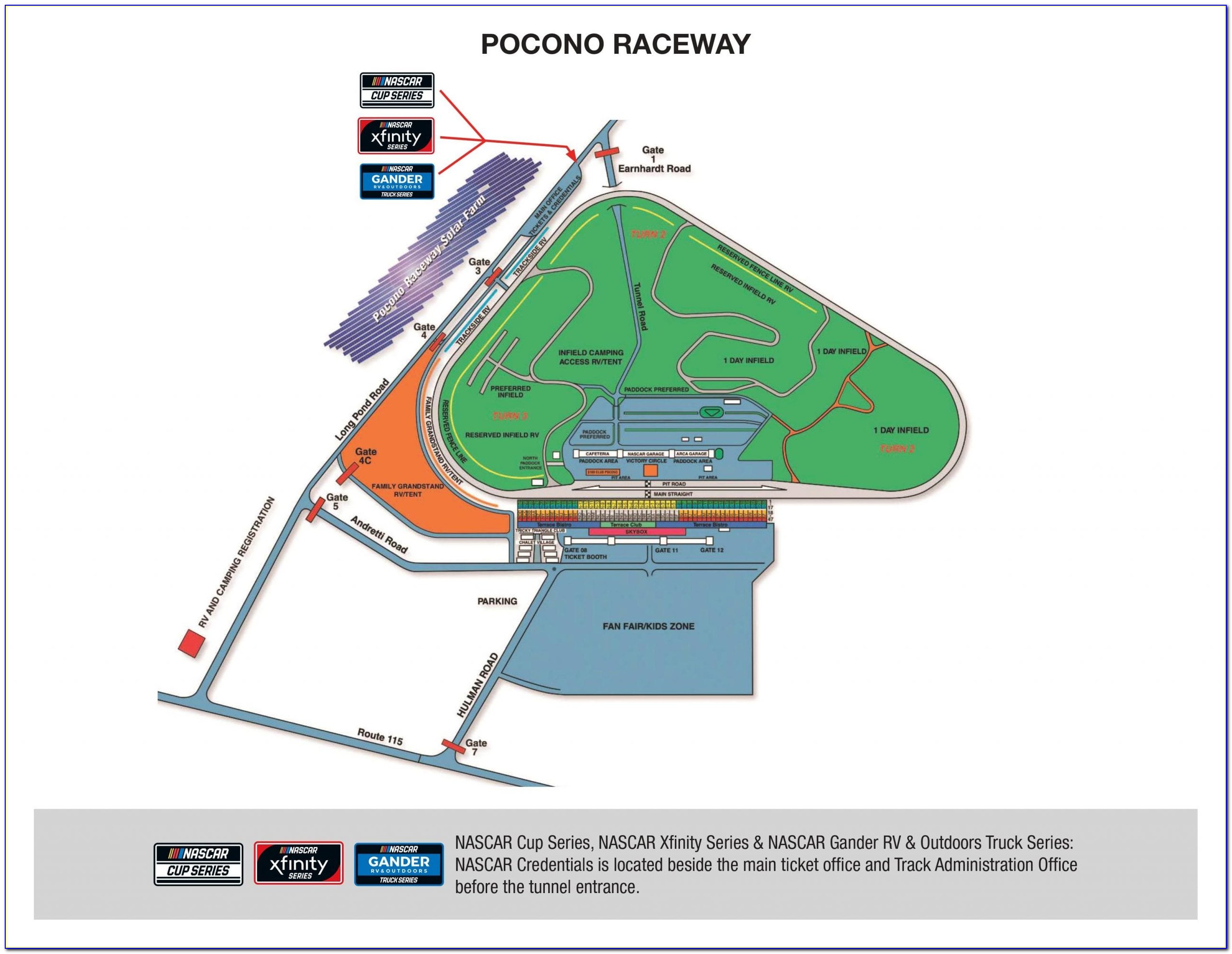 Pocono Raceway Camping Map